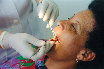 Dental care treatment at the clinic